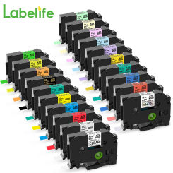 Labelife 5PCS TZe231 Label Tape Mix Colors Compatible for P touch Label Maker Tape 12mm Laminated Waterproof 231 241 251 631 641