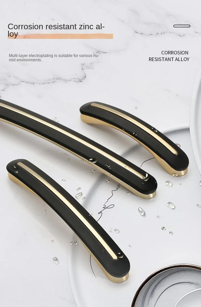 Description Picture 4 of itemModern Door Pull Furniture Cabinet Wardrobe Handle Drawer Kitchen Cupboard Metal Black White Chrome Luxury Dresser Square Knob