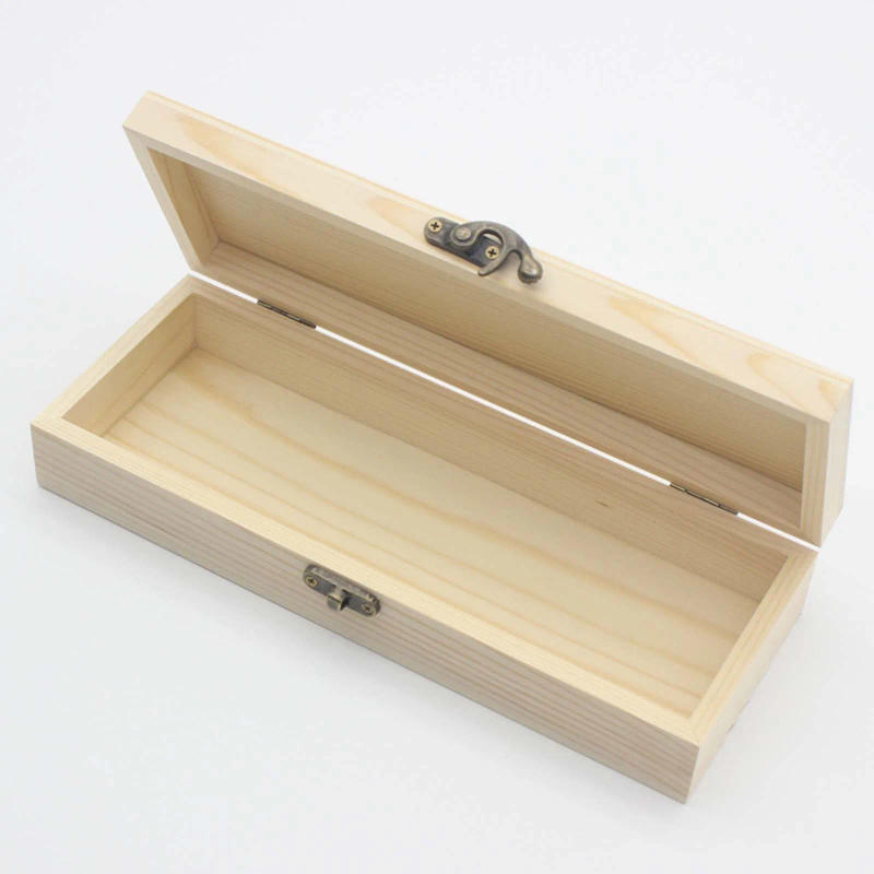 Description Picture 5 of itemUnfinished Wooden Hinged with Lid Box Decorative Rectangular Keepsake Box Trinket Rings Storage Organizer for Home Office Table