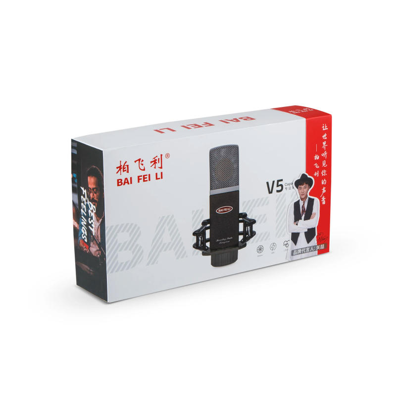 Description Picture 6 of itemBAIFEILI V5 Cardioid Professional Condenser XLR Mic With 34mm Large Diaphragm for Recording Podcasting Streaming Gaming ASMR