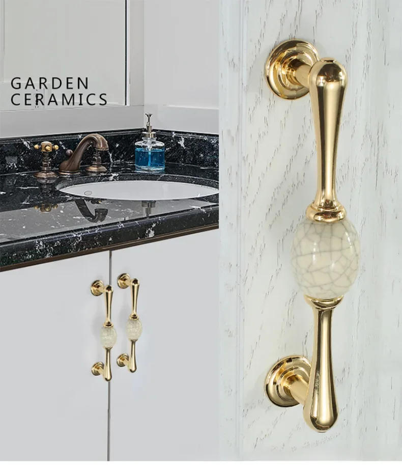 Description Picture 2 of itemEuropean Fashion White Ceramic Cabinet Door Handles Drawer Knobs Kitchen Cupboard Wardrobe Door Pulls Furniture Hardware