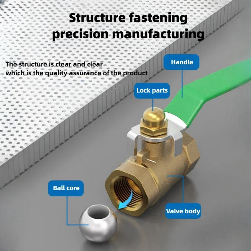 Description Picture 4 of itemBrass Mini Ball Valve Air Compressor Water Gas Oil Shut Off Valve 1/8" 1/4" 3/8" 1/2" BSP Threaded Male To Female