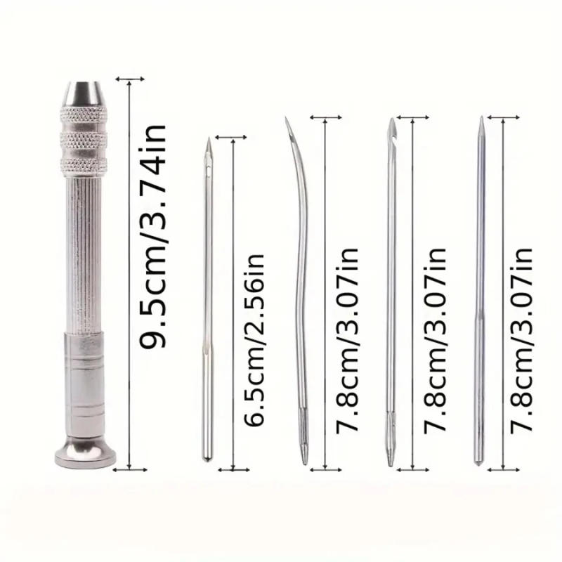 Description Picture 6 of item1Set Leather Sewing Awl Set Replaceable Multifunctional Shoes Repair Tool Kit Punch Stitching Needles DIY Sewing Leathercraft