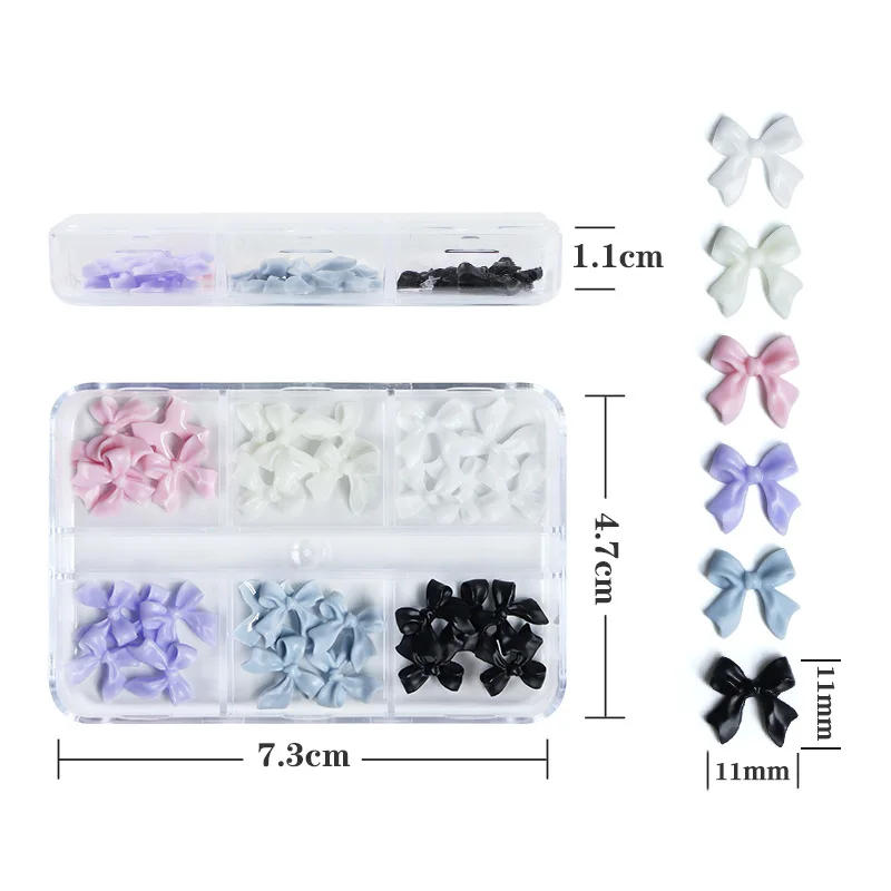 Description Picture 4 of item30pcs Kawaii Mini Bow 3D Cute Nail Art Decorations Matte Butterfly Nails Charms Designs DIY Resin Nail Accessories