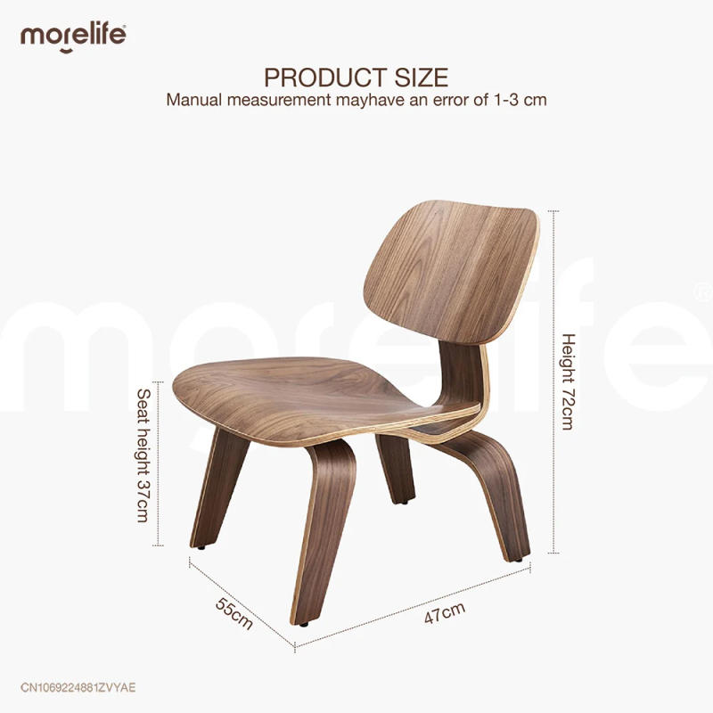 Description Picture 5 of itemMolded Plywood Simple Leisure Chair Armchair Wood Legs Natural Living Room Century Wood Replica Accent Chairs Home Furniture