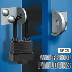 6Pcs Waterproof Padlocks Keyed 1-9/16inch Wide Anti-Theft Laminated Steel Lock Safety Padlock Heavy Duty Outdoor Security Lock