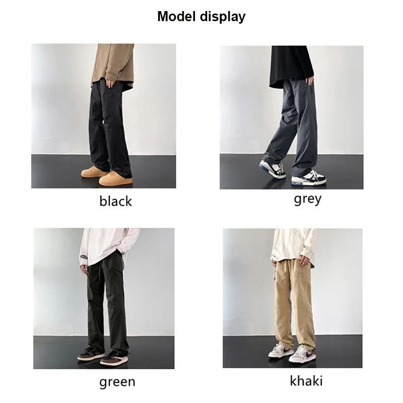 Description Picture 3 of itemSpring New Windproof and Waterproof Fabric Rush Pants Mountaineering Straight Leg Casual Fashion Loose Men's