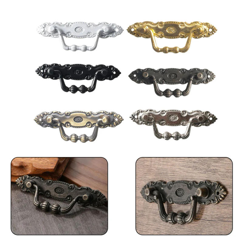 Description Picture 3 of itemElegant Cabinet Pulls Alloy Handle With Screws Drawer Handles European Furniture Retro Small Wardrobe Cabinet Door