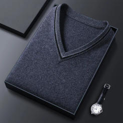 2024 Winter Men 100% Superfine Merino Wool Sleeveless Waistcoats Cardigans Man Soft Thick Pure Wool Knitted Sweater Vest Coat