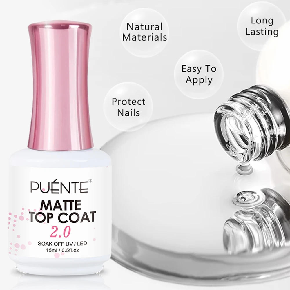 Description Picture 4 of item15ML New Matte Top Coat 2.0 Gel Nail Polish Transparent Matte Effect Sealer Non Stick Powder Soak Off UV Semi-permanent Varnish