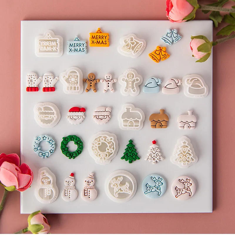 Description Picture 2 of itemChristmas Series Polymer Clay Cutter Deer Snowflake Santa Claus Gingerbread Man Cutting Die Earring Jewelry Pendant Making Decor