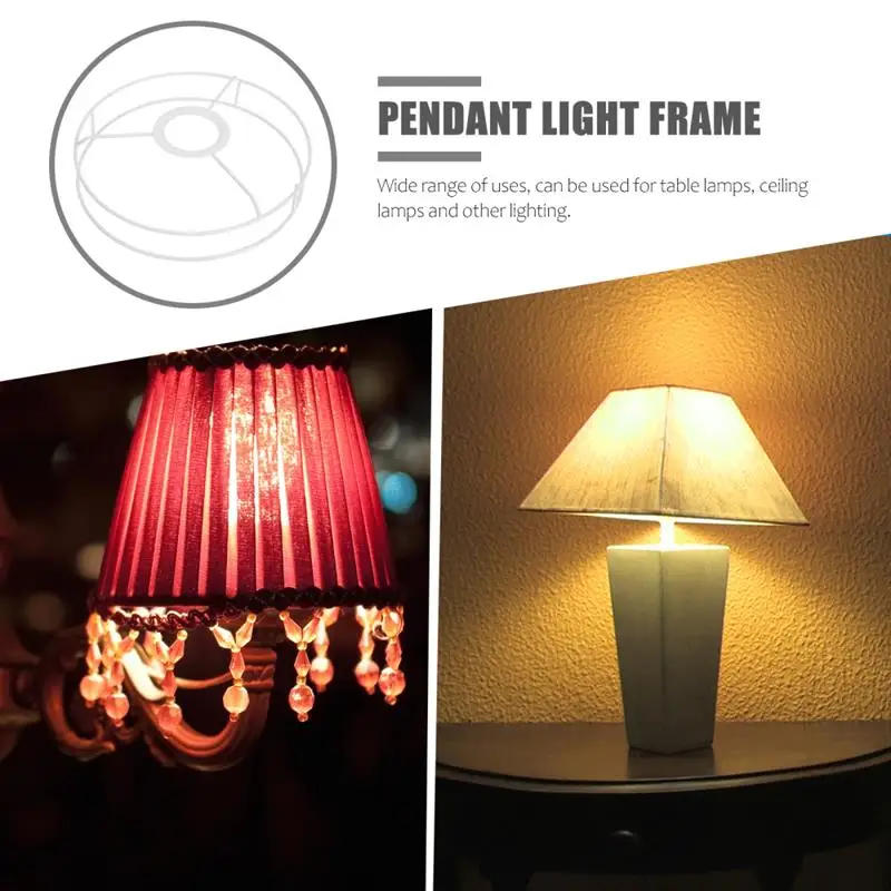 Description Picture 6 of itemRound Light Stand Lampshade for Chandelier Bulbs DIY Ring Holder Wire Iron Vintage Frame Metal Support Lightbulb Holder