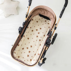 Baby Stroller Seat Cushion Cartoon Bear Double Side Soft Doudou Mattress Kids Pushchair Car Mat Stroller Accessories