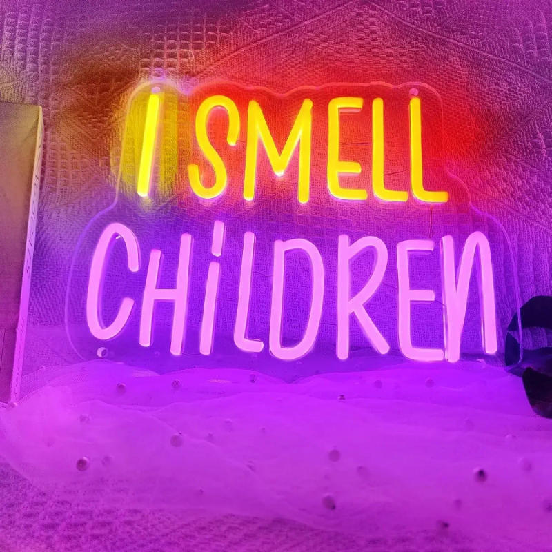 Description Picture 3 of itemHalloween I Smell Children Neon Sign For Wall Decor LED Neon Lights For Home Bedroom Decor LED Lights For Room Decor Kids Gifts