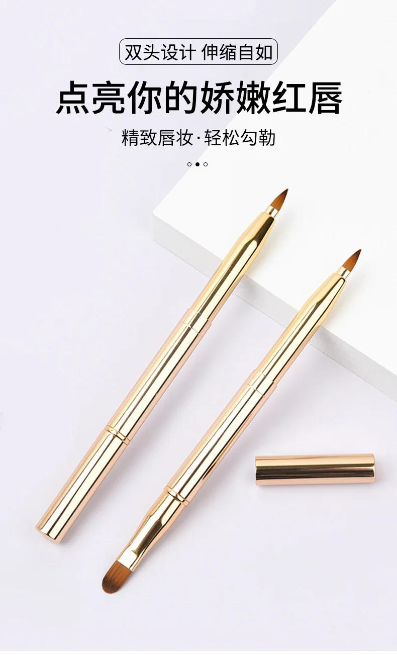 Description Picture 2 of itemRetractable Lip Makeup Brush Lipstick Lip Gloss Brush Telescopic Dual Use Lip Eyeshadow Brush Beauty Tools With Protect Cap