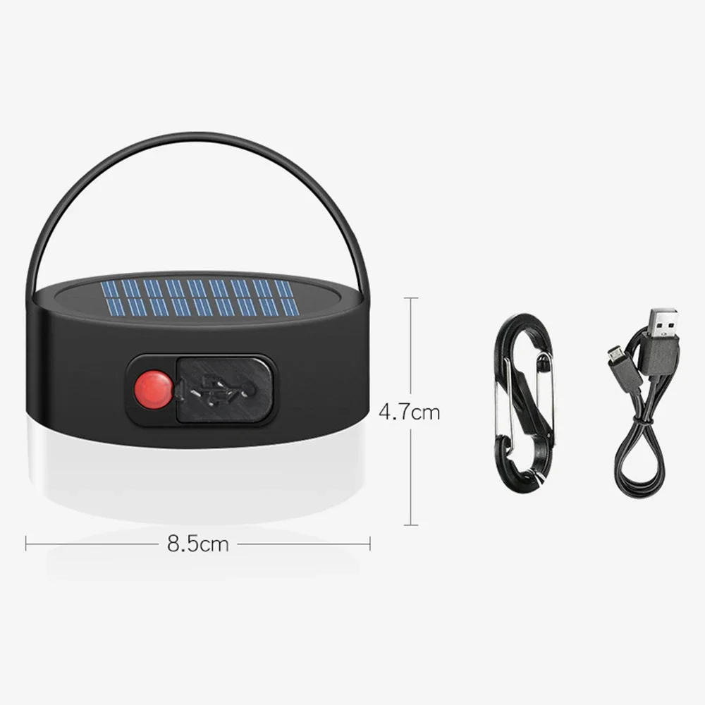 Description Picture 3 of itemWaterproof Solar Power Tent Lamp Built In Battery Outdoor Portable Hanging Lamp 4 Modes Ligthing  Solar Panel Camping Light