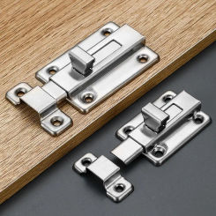 Furniture Supplies Self-elastic Latch Cabinet Hinges Hardware Security Bolt Latch Anti-theft Stainless steel Spring Latches