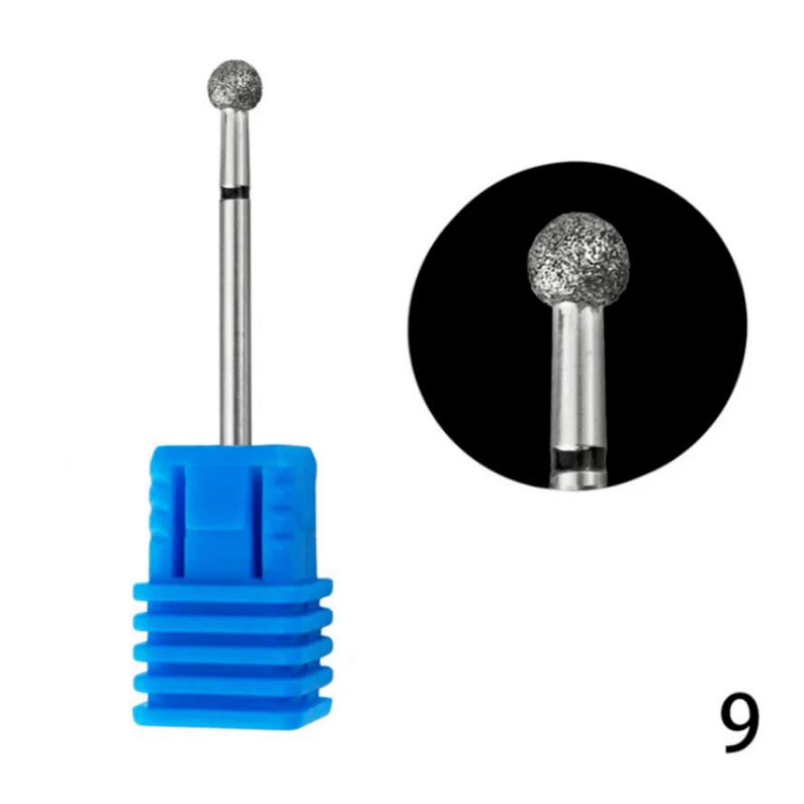 Description Picture 6 of itemDiamond Nail Drill Bits 3/32'' Russian Manicure Drill Bits Rotary Burr Cuticle Flame Tip Nail Accessories Tools Dead Skin Remove