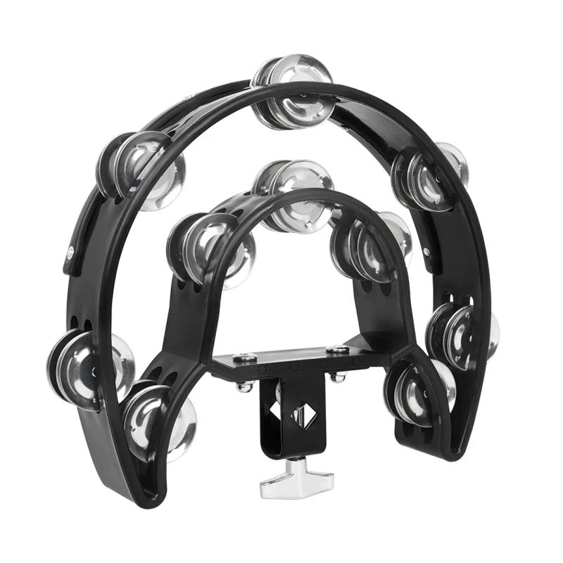 Description Picture 3 of itemIRIN Double Layer Handbells Tambourine Metal Hand Bell Rings ABS Orff Percussion Instruments Jazz Drums Percussion Bell