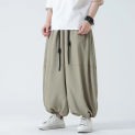 Loose Jogger Men Pants Vintage Harem Pants Male Solid Color Wide Leg Pants Harajuku Jogging Trousers Men New Streetwear