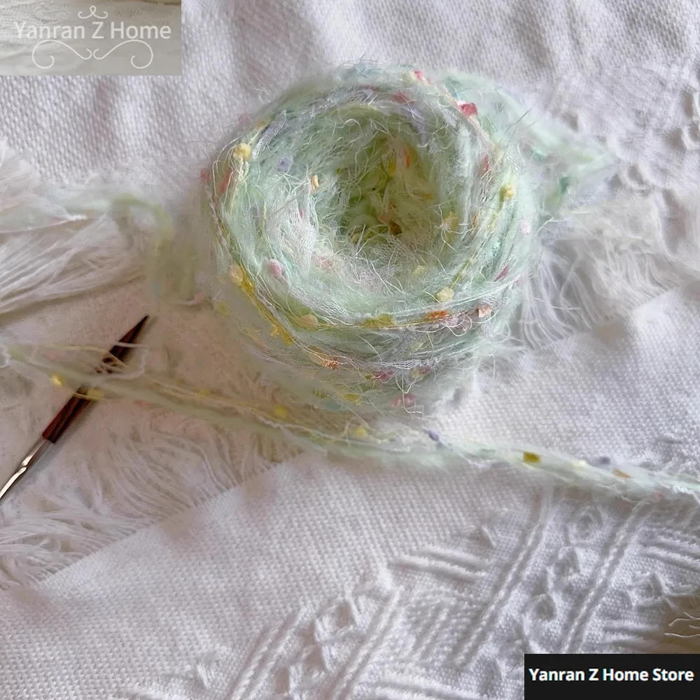 Description Picture 4 of item50g New Green Forest Series Handmixed Thread Beautiful Handmade DIY Crochet Needle Bar Knitted Bag Handnet Woolen Yarn Decor