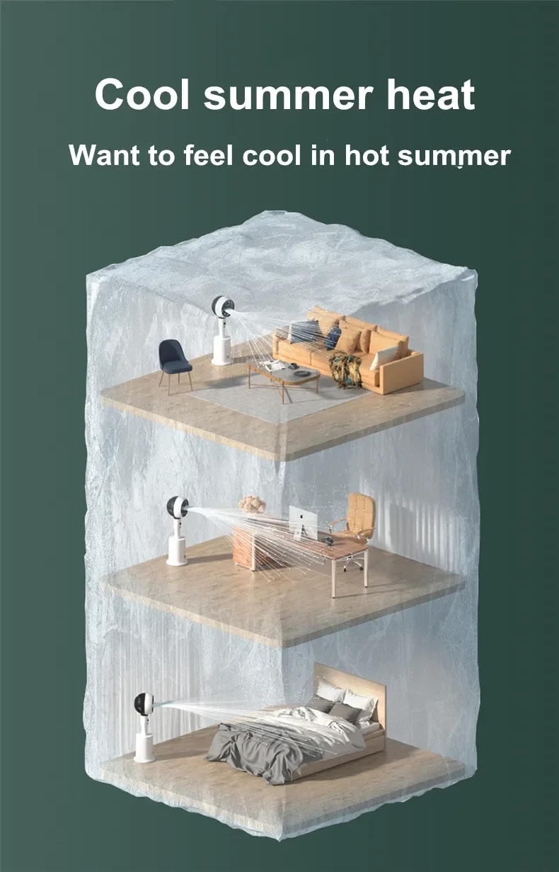 Description Picture 3 of itemFresh Air FanWater-cooled Spray Humidifying Air Circulating Fan Electric Fan Office Mute Large Wind Floor Fan 50 3D Printing Whi