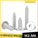 M2 M2.6 M3 M4 M5 M6 304 Stainless Steel Ultrathin Hex Hexagon Ultra Thin Low Flat Wafer Head Self Tapping Screw Wood Screws