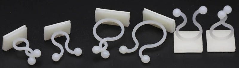 Description Picture 2 of itemKL-1/2/3/5/6/7 White Nylon Plastic Wire Cable Ball Crimp Clip Clamp U Ring Glue Holder Fixied Seat Adhesive Mounting Twist Tie