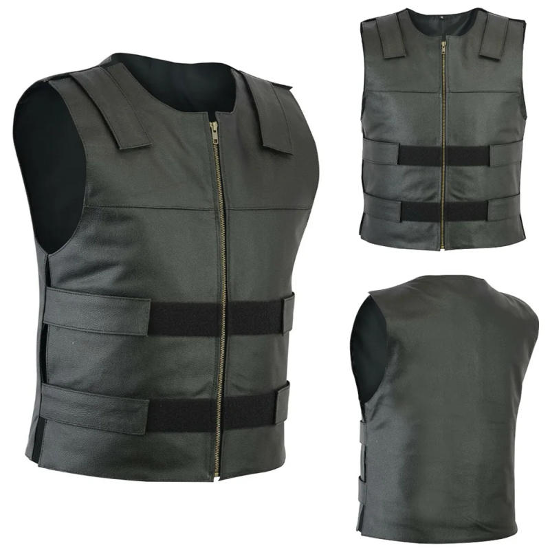 Description Picture 2 of itemComfy Fashion Leisure Men Waistcoat Winter Solid Spring Thicken Tops Autumn Vest Bikers Waist Coat Faux Leather