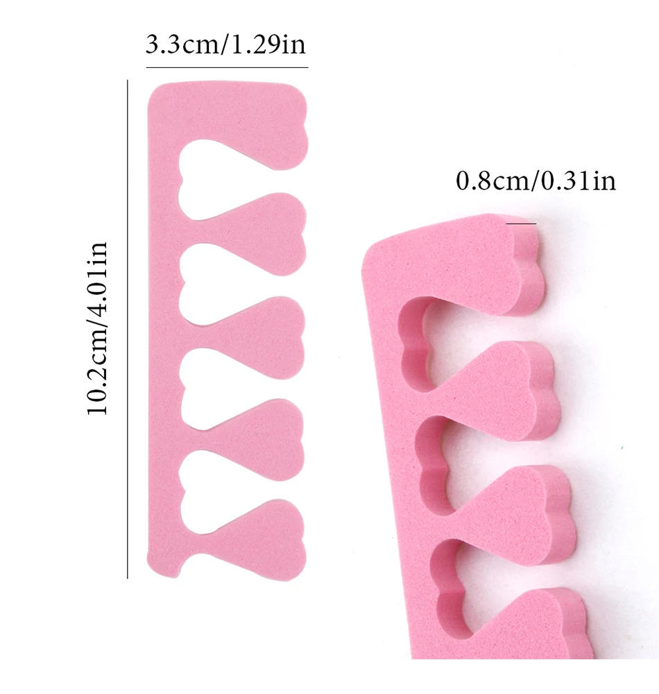 Description Picture 4 of item10/20/50Pcs Toes Spreaders Foam Sponge Foot Fingers Separators Soft Gel UV Polish Manicure Toe Spacer Divider Pedicure Supplies