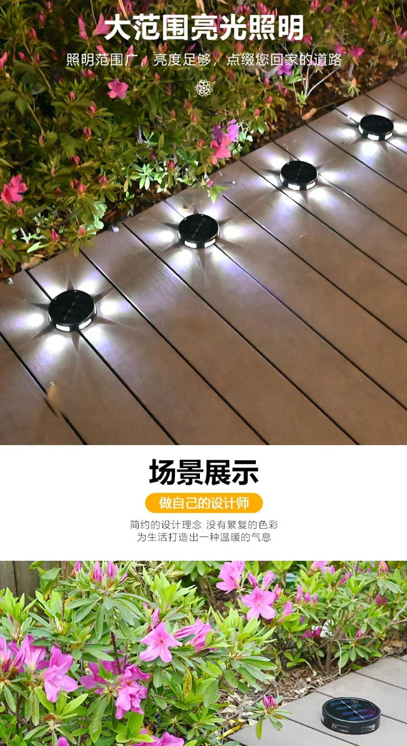 Description Picture 6 of item6LEDs Solar Light Outdoor Waterproof Led Lights Garden Decorations Solar Lamp for Pathway Yard Walkway Underground Light