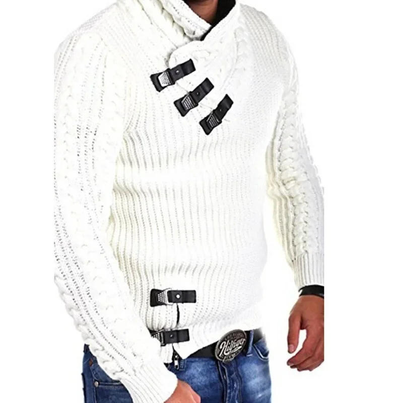 Description Picture 3 of itemFall/Winter Mens Sweater Fashion Long Sleeve Knitted Shirt Mens Cardigans
