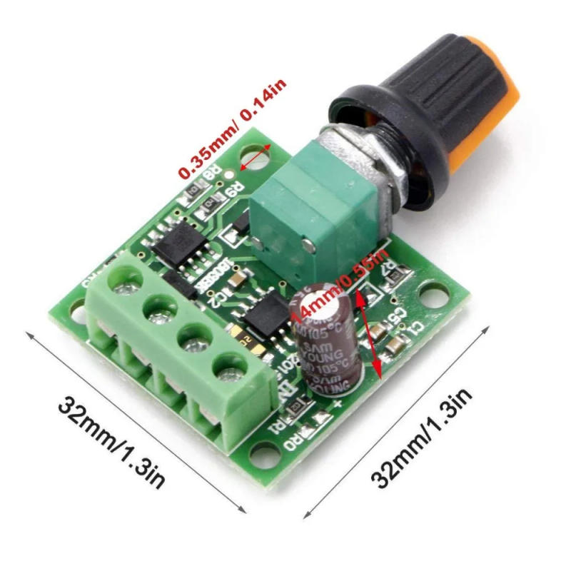 Description Picture 2 of itemDC 1.8V 3V 5V 6V 12V 2A PWM Motor Speed Controller Low Voltage Motor Speed Controller PWM 0~100% Adjustable Drive Module