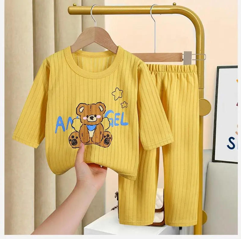 Description Picture 4 of itemNew Arrival Spring Summer Long Sleeve Sets Baby Unisex Pure Cotton Pajamas Suits Cartoon Printed Tops Trousers 2pcs Underwear
