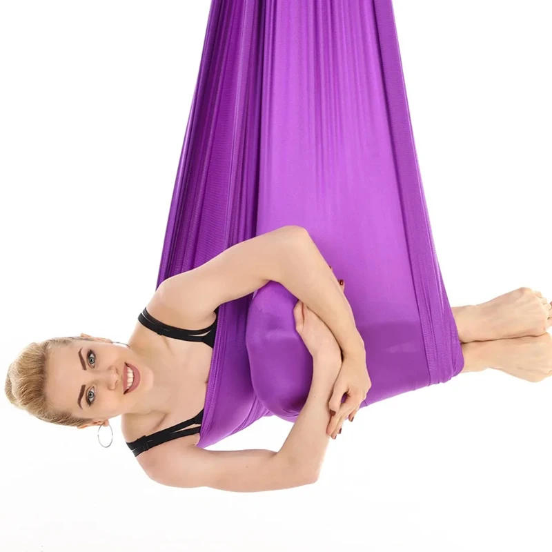 Description Picture 3 of item4*2.8m Full Set Aerial Silk Yoga Hammock Inversion Traction Exercises Anti-Gravity Yoga Pilates Trapeze Swing
