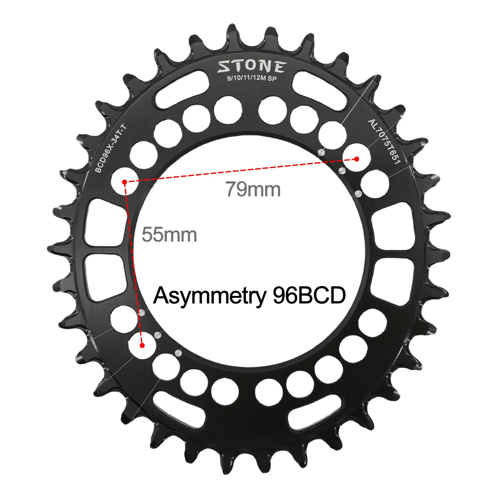 Description Picture 5 of itemStone Chainring 96BCD Round Oval for M7000 M8000 M9000 M9020 MTB Bike Chain Wheel 30t 34 36 38 40 42 44 46T 48T 96bcd 12 Speed