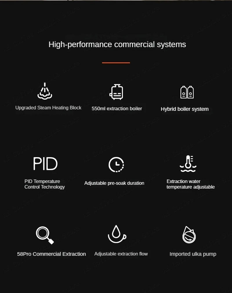 Description Picture 3 of itemItalian Semi-automatic Coffee Machine Small Household Coffee Machine with Adjustable Temperature Milk Frothing Steam Machine