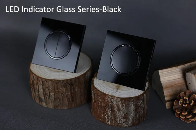 Description Picture 5 of itemYINKA Universal Round Tempered Glass Home Wall Switch Panel LED Indicator Black/Grey/Gold/White 250V 86mm*86mm Wall Light Switch