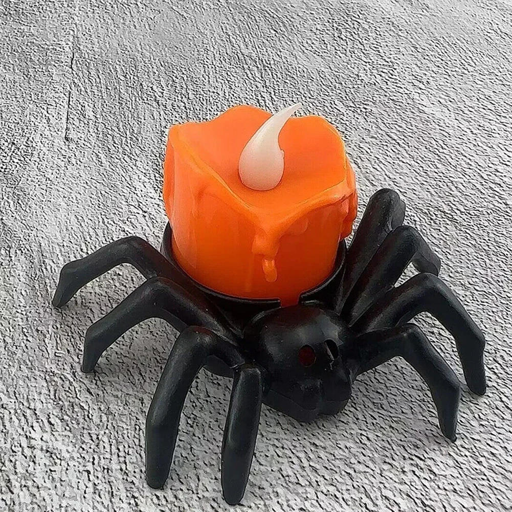 Description Picture 6 of itemHalloween LED Candle Light Plastic Spider Pumpkin Lamp For Home Bar Haunted House Halloween Party Decor Horror Props
