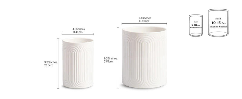 Description Picture 6 of itemCeramic Utensil Holder 1/2PCS Kitchen Utensil Organizers for Countertop Arch-Design Utensil Crocks for Farmhouse & Kitchen