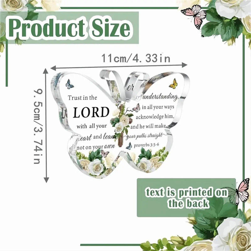 Description Picture 4 of itemAcrylic Christian Gift Bible and Religious Gift Inspiration for Women and Men Bible Gift Butterfly Prayer Room Decoration