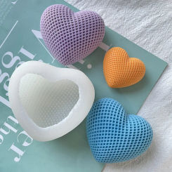 3D Woven Love Candle Silicone Mold Heart-shaped Candle Making Kit Handmade Plaster Soap Chocolate Cake Decoration Baking Tools