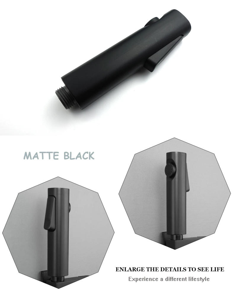 Description Picture 5 of itemToilet Partner Bidet Faucet Set Wall-Mounted Brass One-In-Two-Out Angle Valve ABS High-Pressure Flushing Black Toilet Spray Gun