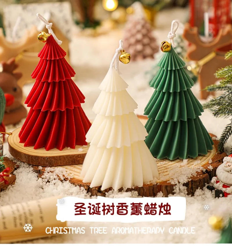 Description Picture 5 of item3D Geometric Pine Silicone Candle Mold Christmas Tree Scented Candles Silicone Mold DIY Aromath Candle Soap Making Tools Craft