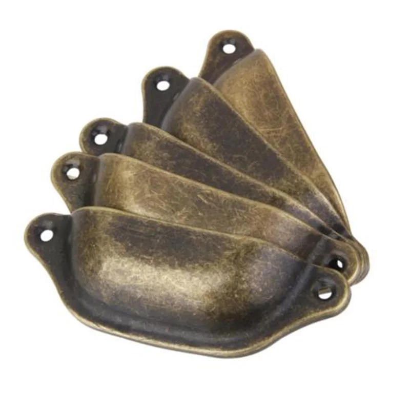 Description Picture 4 of item10 PCS Vintage Metal Kitchen Drawer Cabinet Door Handles Furniture Knobs Hardware Cabinets Antique Brass Shell Pulls