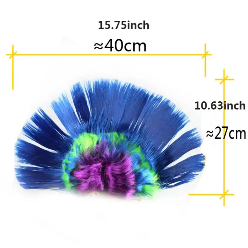 Description Picture 3 of itemLuminous Funny Cockscomb Bar LED Colored Rainbow Punk Wig Invisible Disco Mohawk Wig Night Party