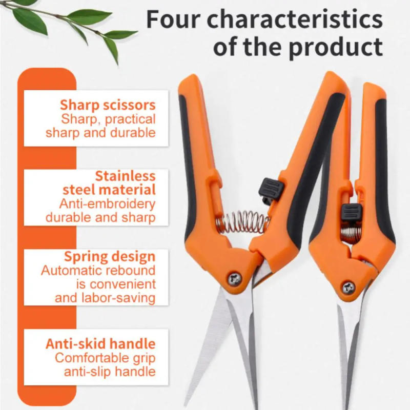 Description Picture 3 of itemGarden Pruning Shears Stainless Steel Pruner Fruit Picking Secateurs Potted Weed Pruning Scissors Elbow Straight Pruning Tools