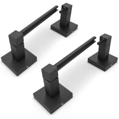 Toilet Paper Holder 2 Pack Matte Black Double Post Pivoting Square Tissue Holders Roll Holder Hangers Stand Stainless Steel