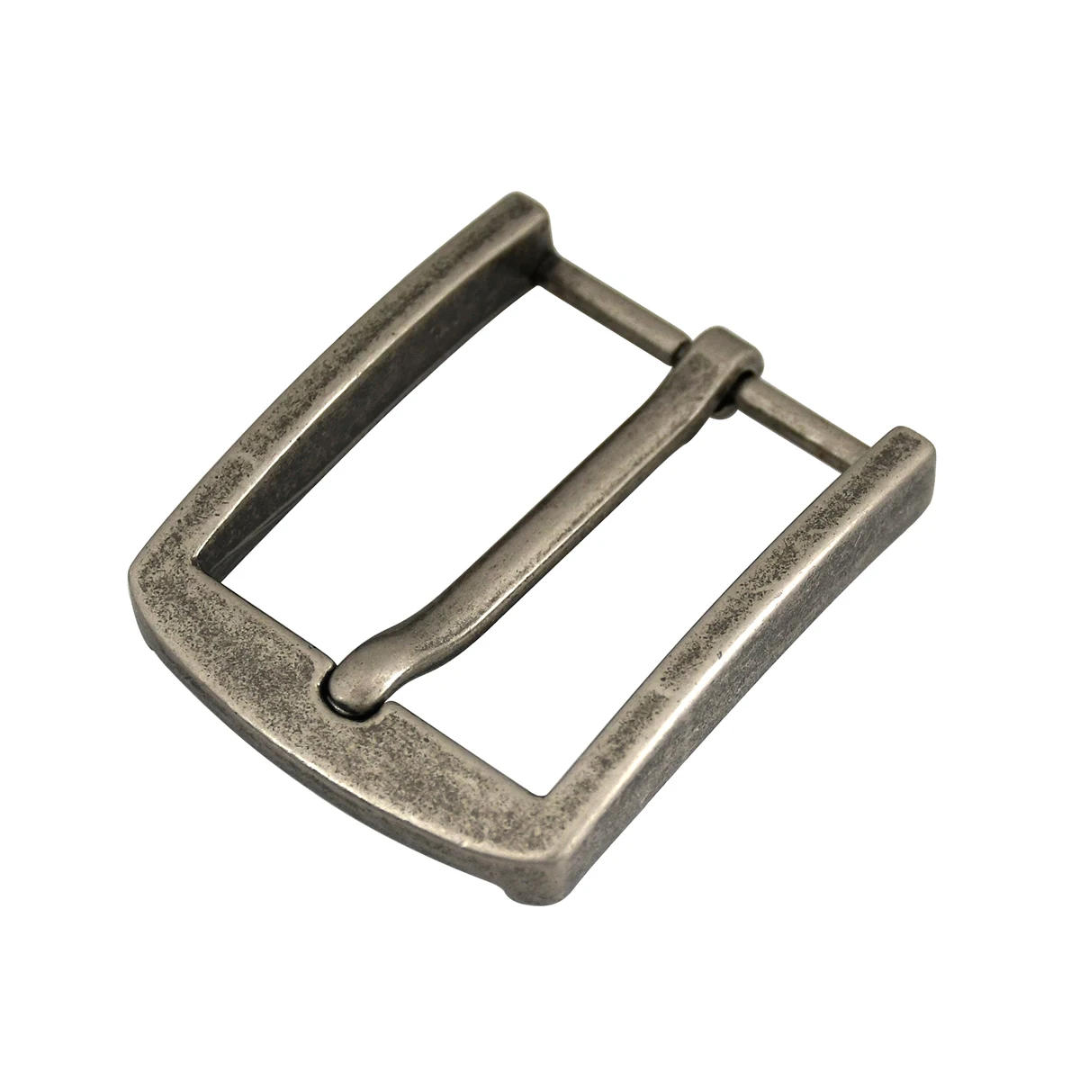 Description Picture 3 of itemMetal Belt Buckle 40mm Retro Silver Men's Casual End Bar Heel bar Buckle Single Pin Half Buckle Leather Craft Webbing Alloy