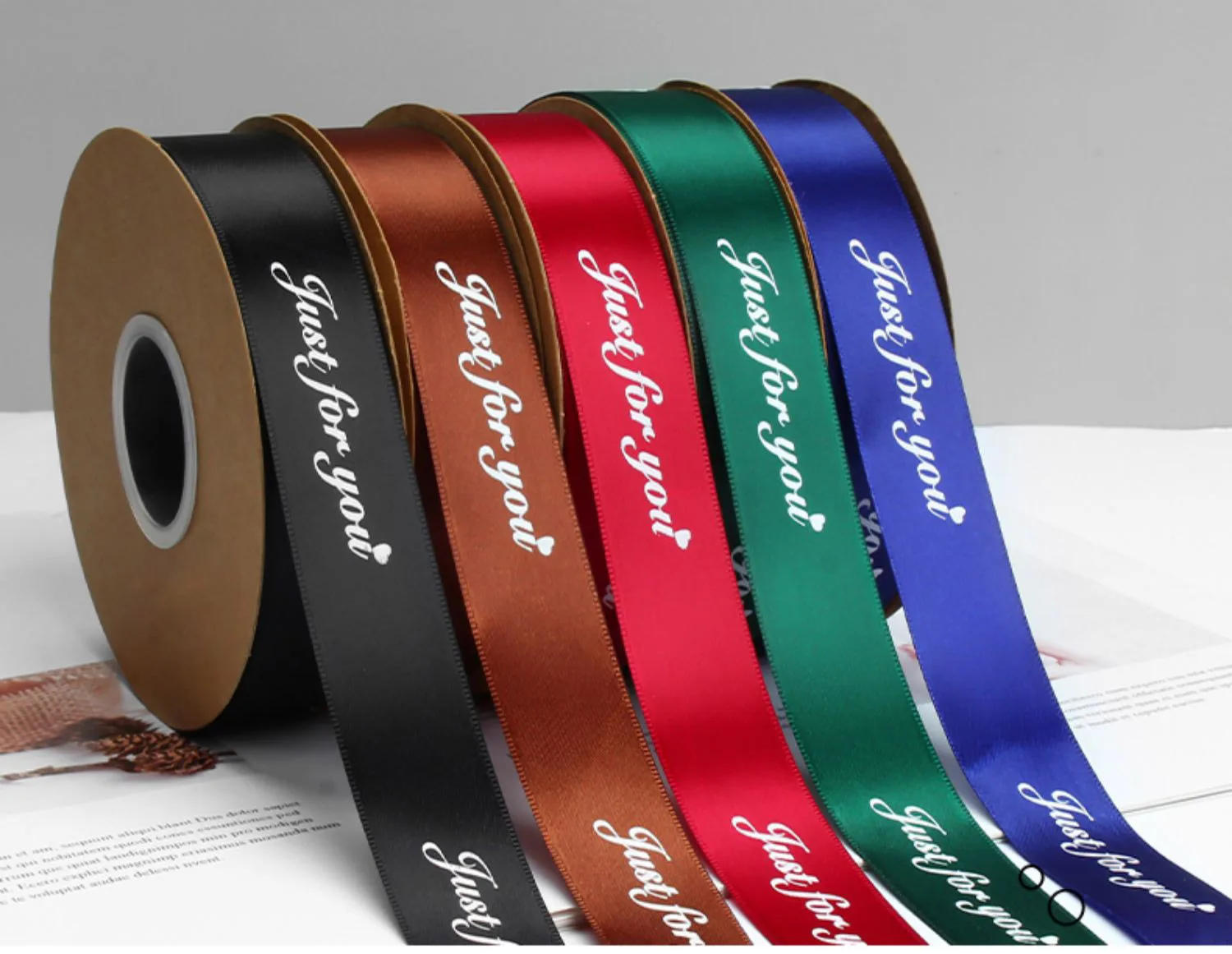 Description Picture 2 of itemEncrypted Flower Packaging Ribbon, English Letter Printing Ribbon, Gift Box Ribbon, Bouquet Webbing, 2.5cm, 49Yards